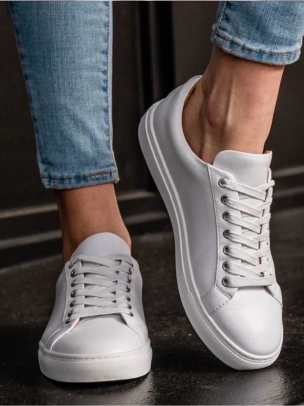 Women’s Thursday Premier Low Top Leather Sneakers, White 8.5